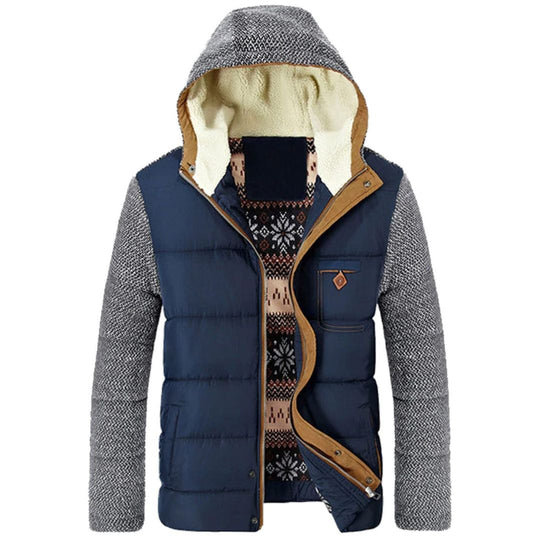 Herre Vinterjakke Vannavstøtende Puffet Design Fleece Innerlag 1