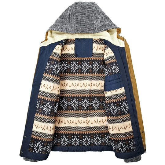 Herre Vinterjakke Vannavstøtende Puffet Design Fleece Innerlag 2