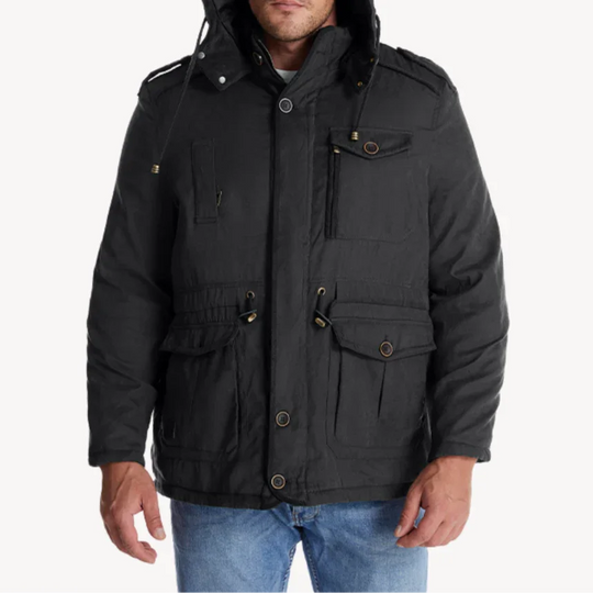 Herre Vinterparka med Pelsfôr 1