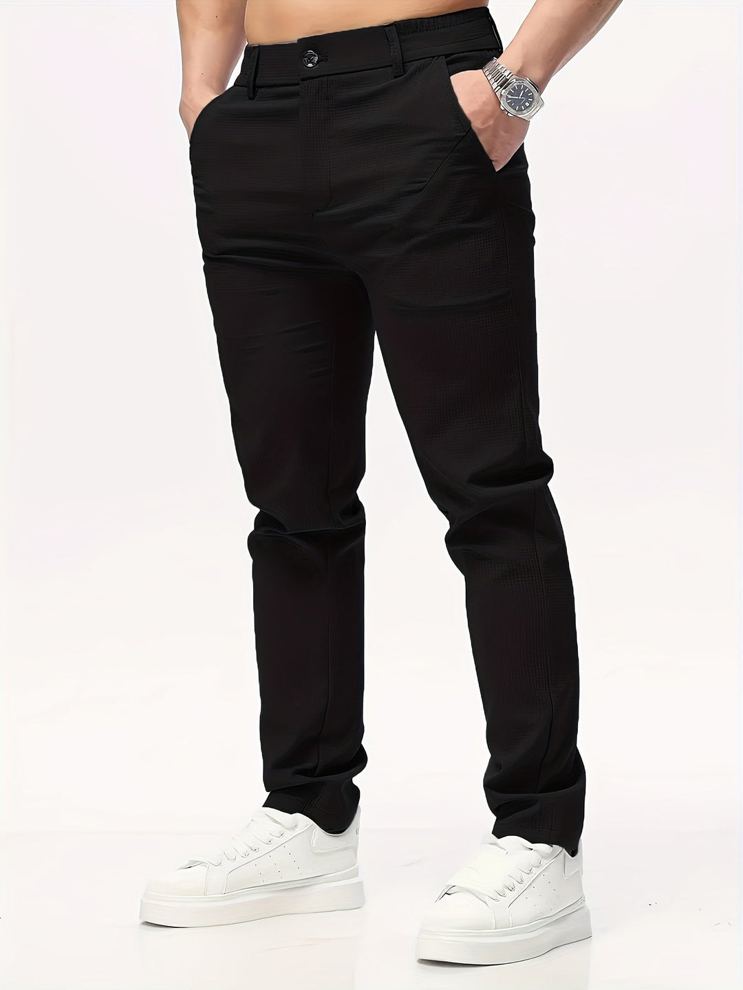 Herrebukse Klassisk Stil Avslappet Passform 3