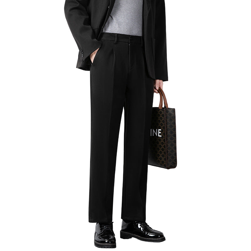 Herrebukse Slim Fit Ullblanding Minimalistisk Design 0