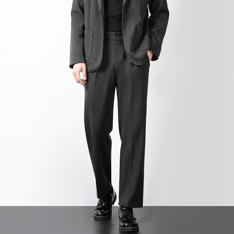 Herrebukse Slim Fit Ullblanding Minimalistisk Design 1