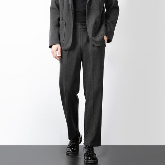 Herrebukse Slim Fit Ullblanding Minimalistisk Design 1
