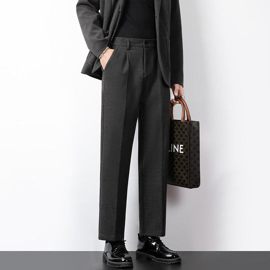 Herrebukse Slim Fit Ullblanding Minimalistisk Design 3