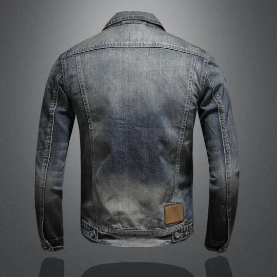 Herrejakke Spijkerjakke Knapplukking Robust Denim 5