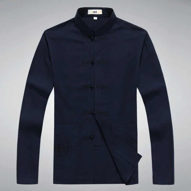 Herreklærsett med Japansk Stil Langermet Topp og Bukser 3