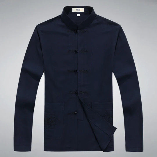 Herreklærsett med Japansk Stil Langermet Topp og Bukser 3