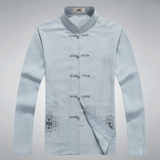 Herreklærsett med Japansk Stil Langermet Topp og Bukser 5