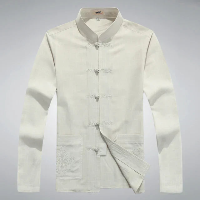 Herreklærsett med Japansk Stil Langermet Topp og Bukser 6