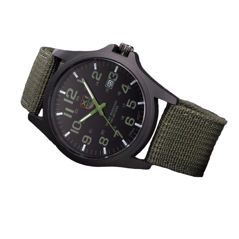 Herreklokke Taktisk Militærklokke Vanntett med Stoppeklokke og Nattbelysning 0