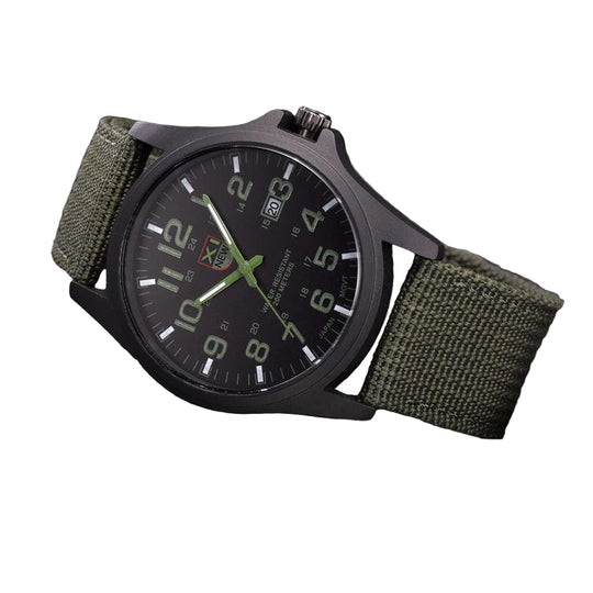 Herreklokke Taktisk Militærklokke Vanntett med Stoppeklokke og Nattbelysning 0