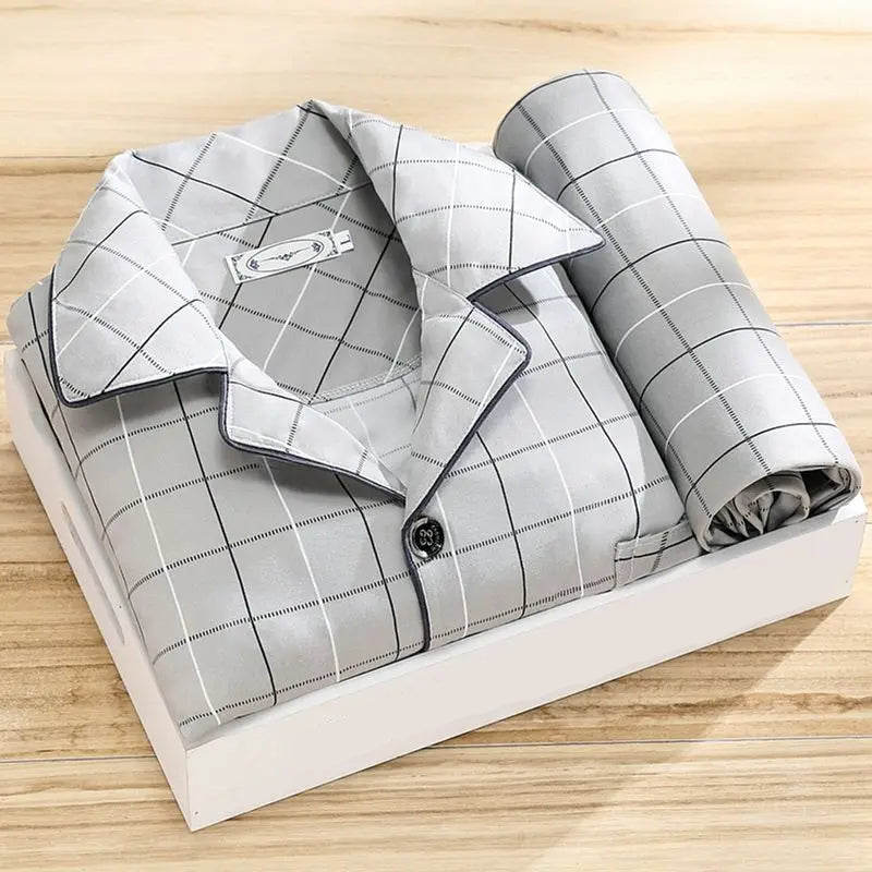 Herren Pyjamassett Klassisk Stil 5