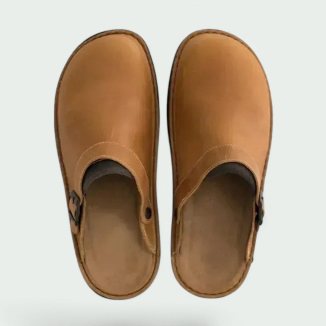 Herresandaler i Tre og Tekstil med Åpen Hæl 5
