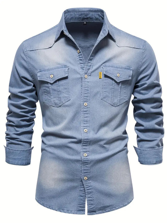 Herreskjorte i Denim med Fasjonabel Design 1