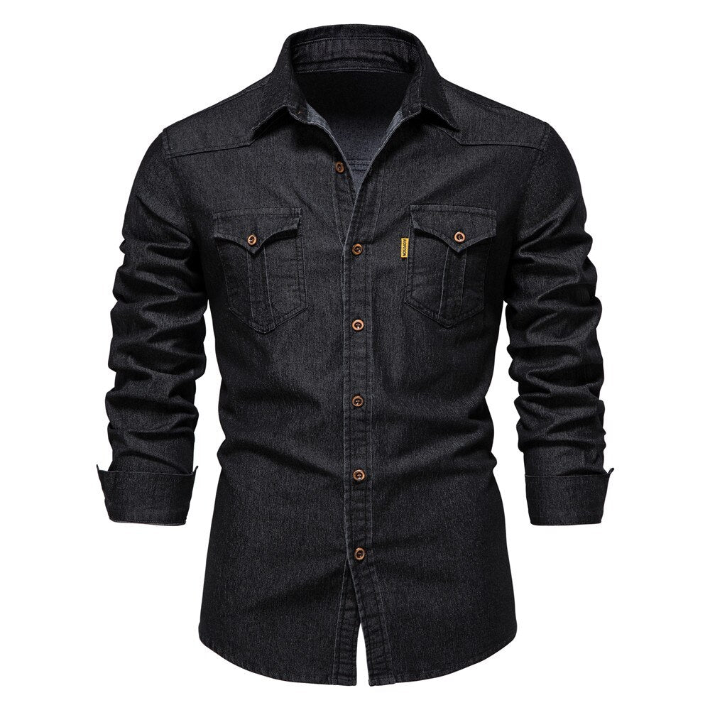 Herreskjorte i Denim med Fasjonabel Design 2