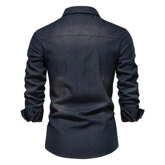 Herreskjorte i Denim med Fasjonabel Design 5