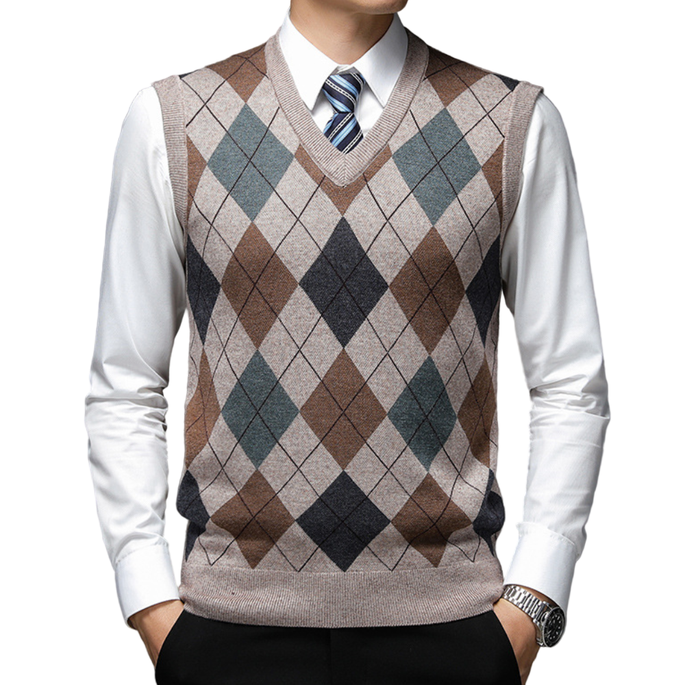 Herresweater Uten Ermer V-hals 0