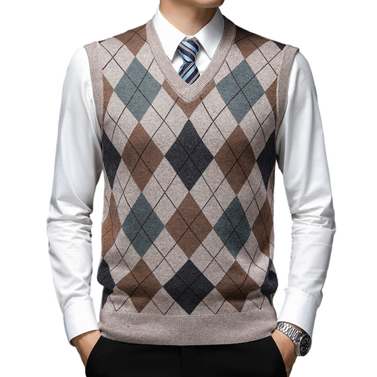 Herresweater Uten Ermer V-hals 0