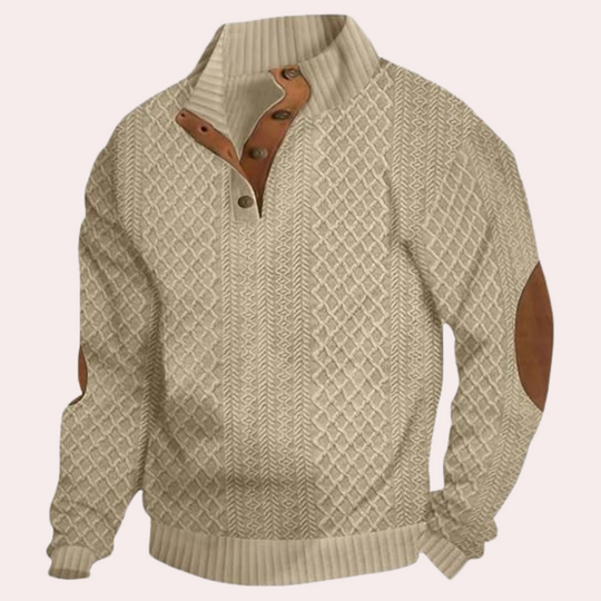Herresweater med kraveknapper Trendy 3