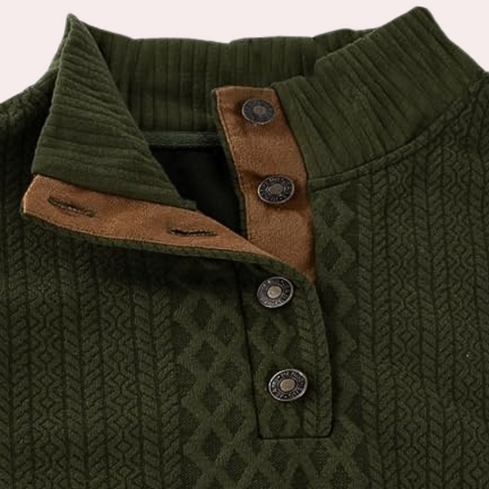 Herresweater med kraveknapper Trendy 7
