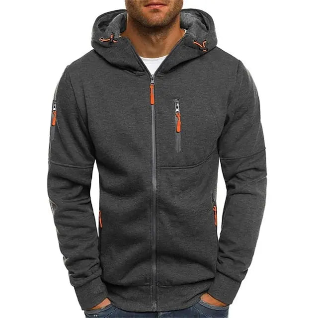 Hettegenser Herre Justerbar Hette Minimalistisk Design 2