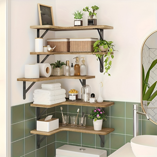 Hjørnehylle Sett i 3/5 Deler for Allsidig Veggdekorasjon 5