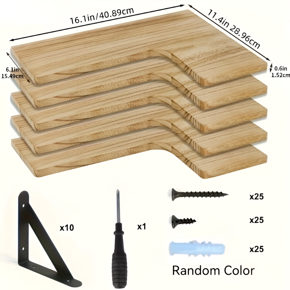 Hjørnehylle Sett i 3/5 Deler for Allsidig Veggdekorasjon 7