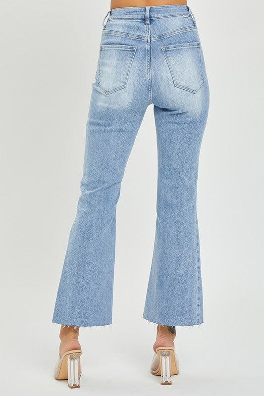 Høyt liv Crop Flare Lys Denim 4