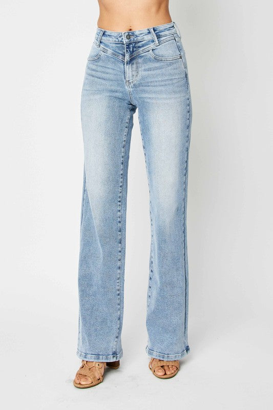 Høytlivs Retro Jeans med Front Yoke for Damer 2