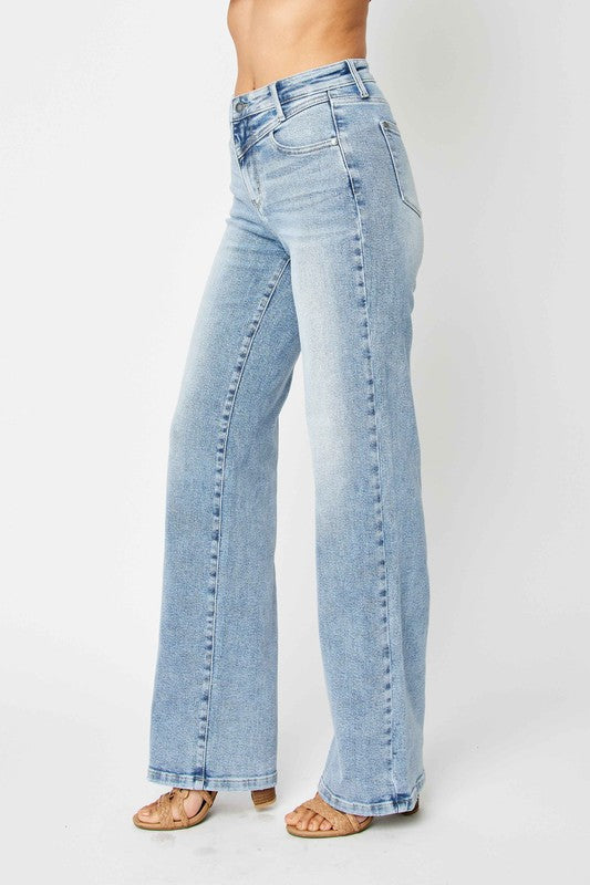 Høytlivs Retro Jeans med Front Yoke for Damer 4