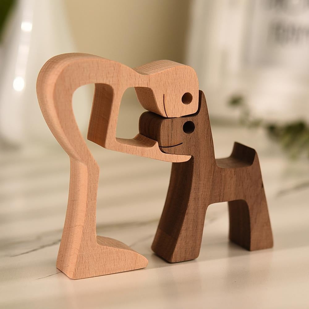 Hundefigur Håndskåret Kunstverk 1