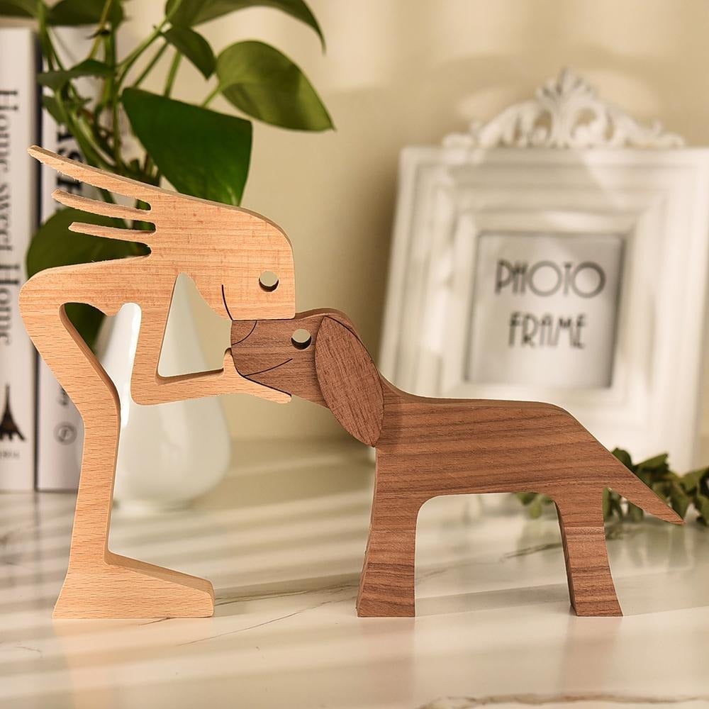 Hundefigur Håndskåret Kunstverk 2