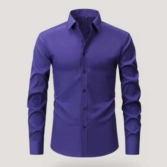 Hvit Slim-Fit Skjorte Herre Rynkefri Polyester 5