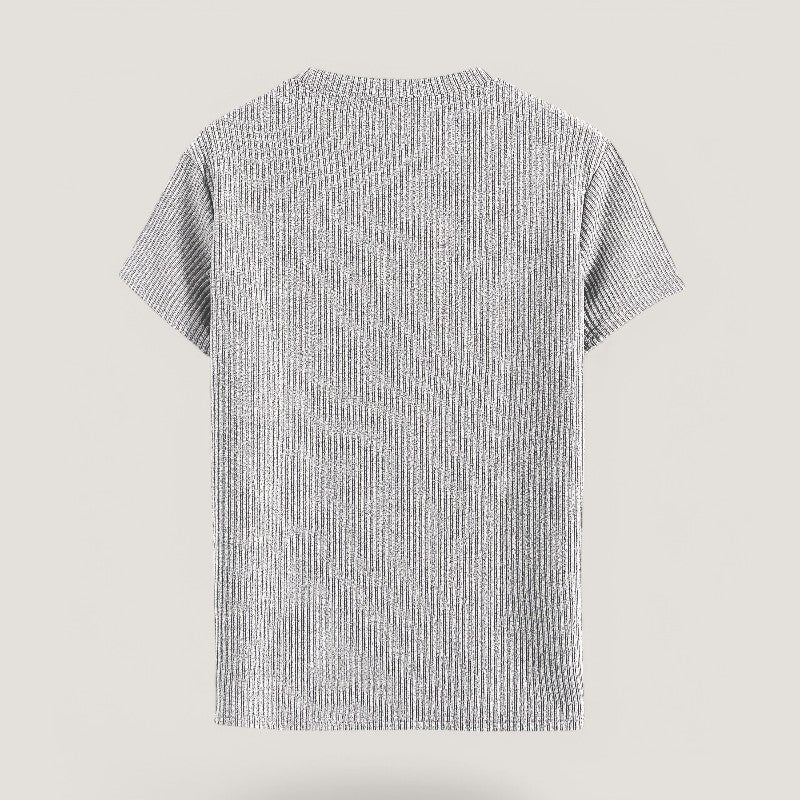 Hvit T-Skjorte Herre Kortermet Jacquard Polyester Regulær Passform 7