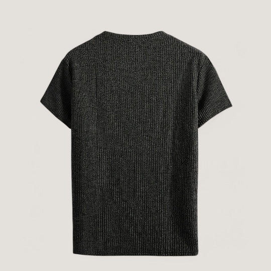 Hvit T-Skjorte Herre Kortermet Jacquard Polyester Regulær Passform 8