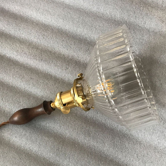 Industriell Pendellampe med Ribbet Glass 3