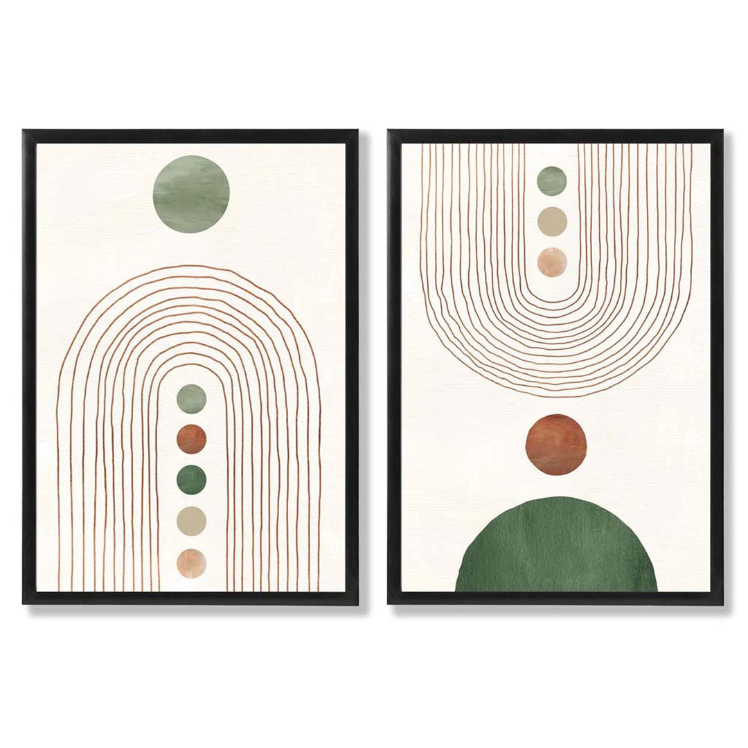 Innrammede Kunsttrykk Sett med Boho-buer 0