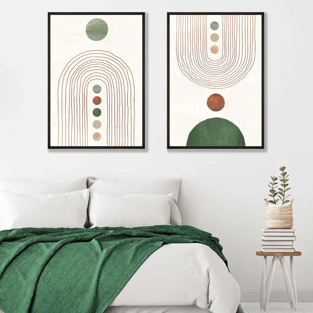 Innrammede Kunsttrykk Sett med Boho-buer 1