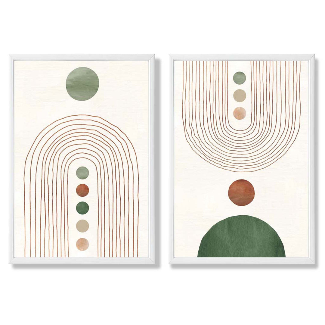 Innrammede Kunsttrykk Sett med Boho-buer 2