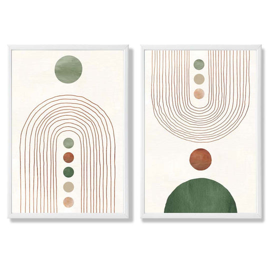 Innrammede Kunsttrykk Sett med Boho-buer 2