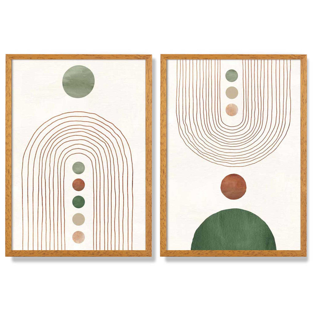 Innrammede Kunsttrykk Sett med Boho-buer 3