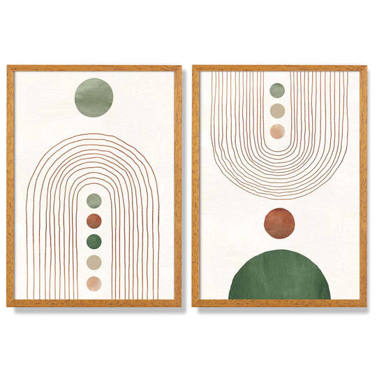 Innrammede Kunsttrykk Sett med Boho-buer 3