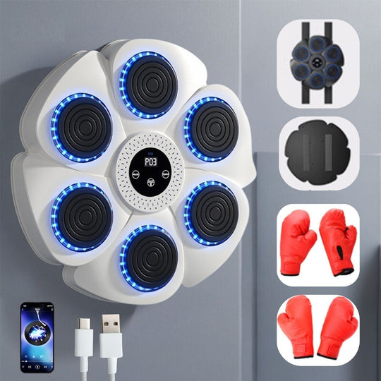 Interaktiv Boksemaskin for Trening Med Bluetooth Musikk og RGB Belysning 3