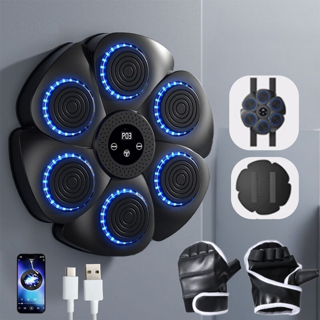 Interaktiv Boksemaskin for Trening Med Bluetooth Musikk og RGB Belysning 4