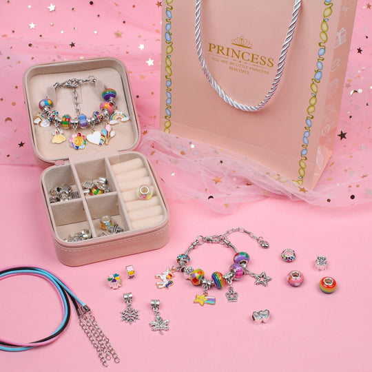 Jenters DIY Charm Smykkesett med Fargerike Design 0