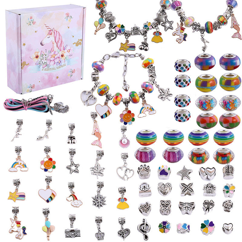 Jenters DIY Charm Smykkesett med Fargerike Design 15