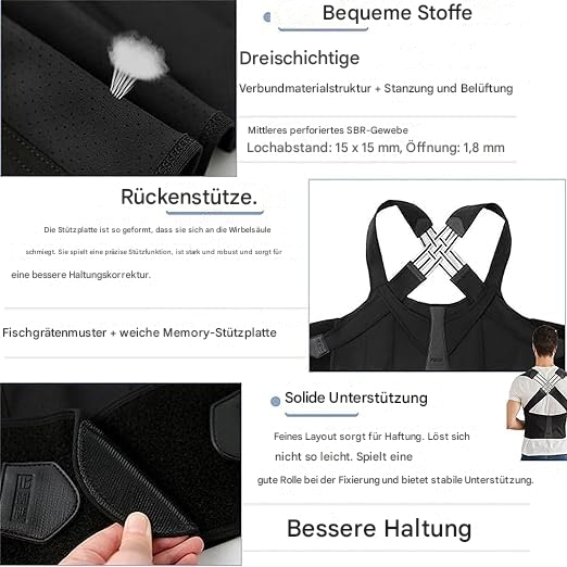Justerbar Holdningskorrigerer for Menn og Kvinner med Kryssdesign 2