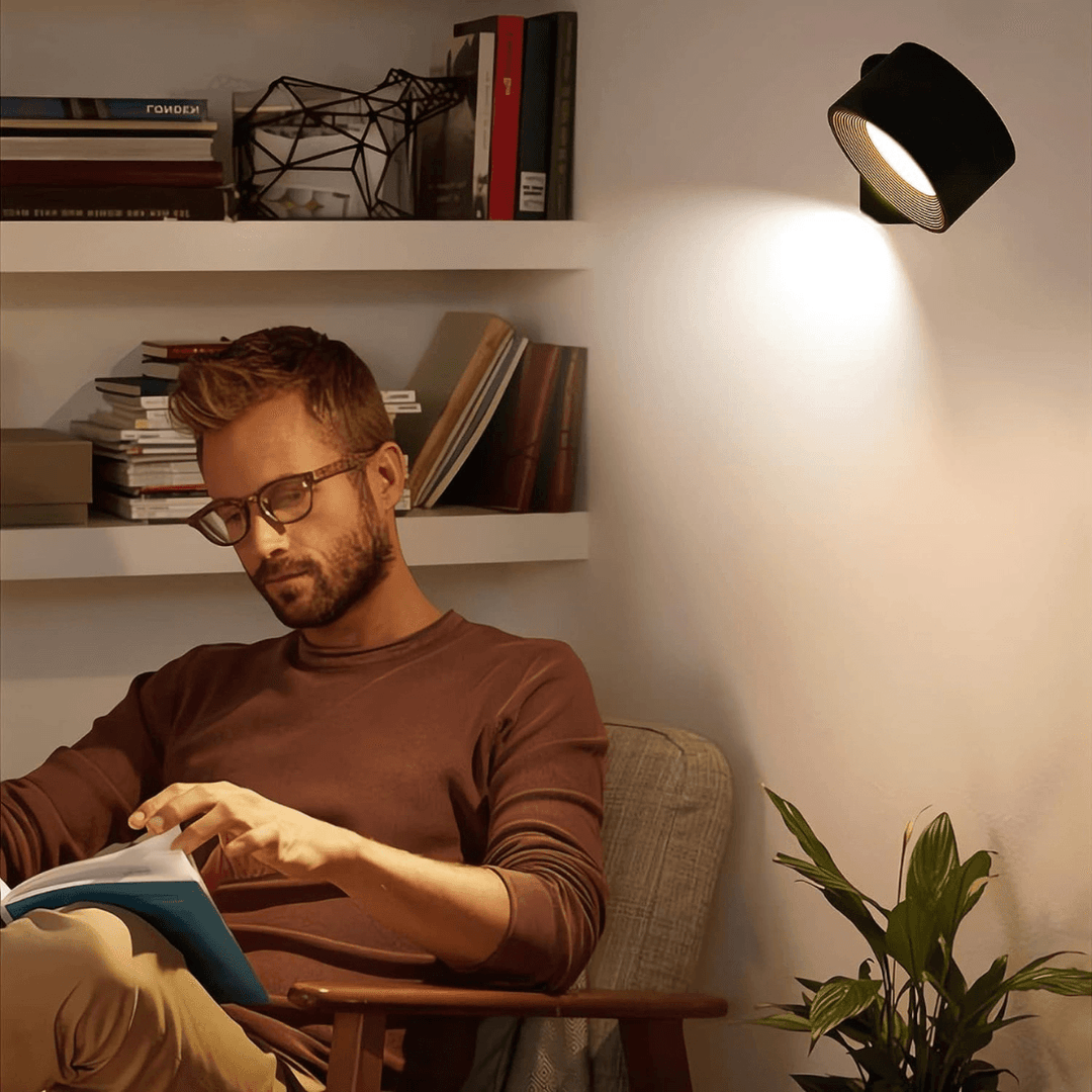 Justerbar Trådløs Vegglampe 360° Rotasjon LED Belysning 3