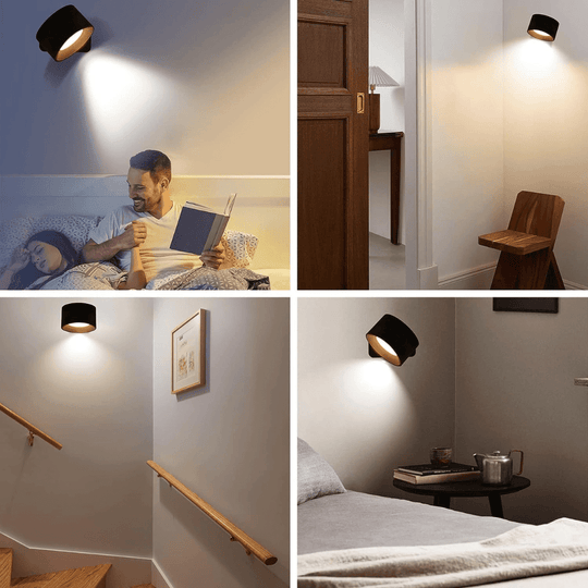 Justerbar Trådløs Vegglampe 360° Rotasjon LED Belysning 8