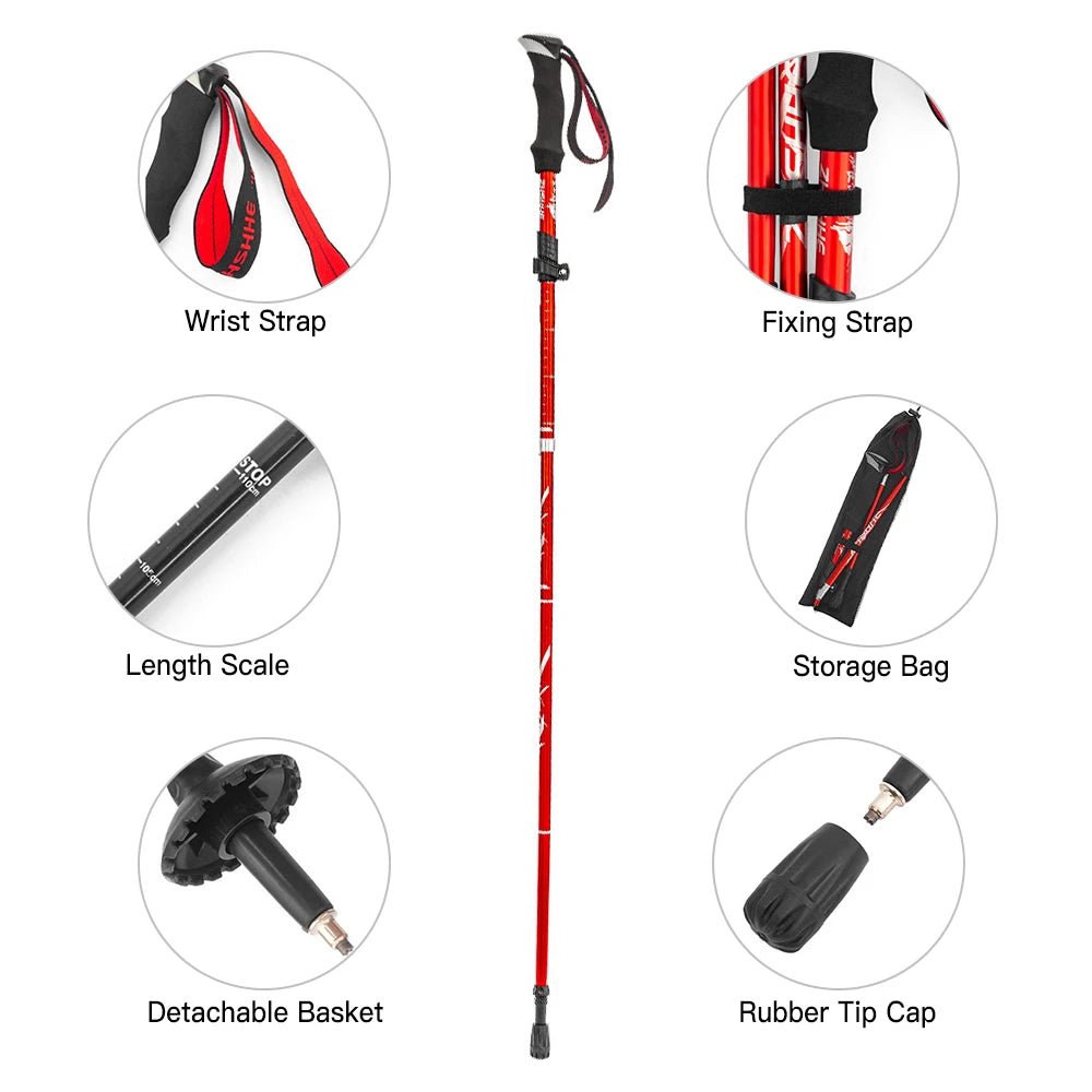 Justerbare Trekkingstaver med Ergonomisk Håndtak 4